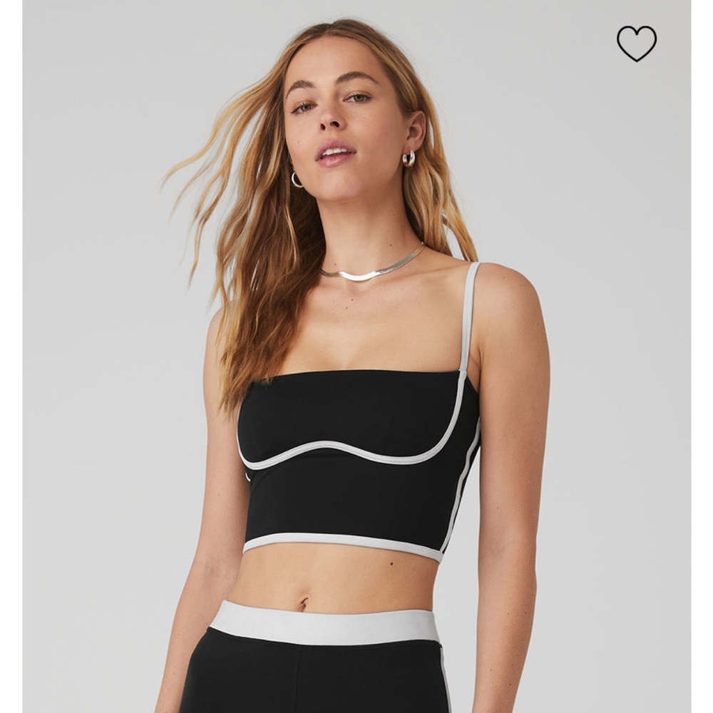 Alo Yoga Airbrush Streamlined Bra Tank in Black/White